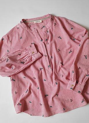 Рубашка в полоску с вышивкой/блуза