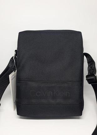 Мужская сумка через плечо calvin klein брендовая черная барсетка келвин кляйн текстильный мессенджер