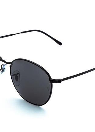 Мужские модные солнцезащитные очки круглые ray ban серебристые с металлической оправой на лето