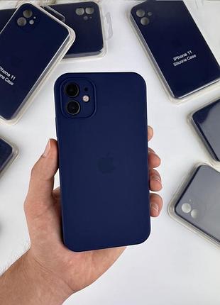 Чехол на айфон 11 с квадратными бортами. case for iphone 11 кобальтовый синий (36)