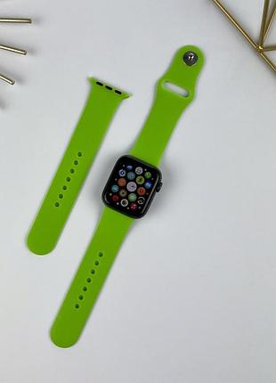 Силиконовый ремешок для apple watch 42 mm / 44 mm / 45 mm / 49 mm (s + m) hot green (40)