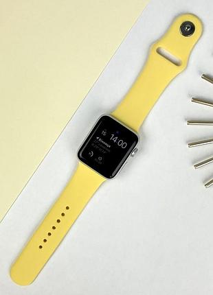 Ремешок apple watch band silicone one-piece 42 mm / 44 mm размер s/m yellow (4)