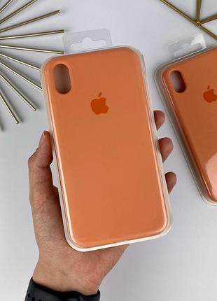 Силиконовый чехол на айфон х (10) с закрытым низом | iphone x / xs оранжевый (49)