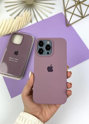 Силиконовый чехол на айфон 13 про c закрытым низом. silicone case for iphone 13 pro лиловый (56)