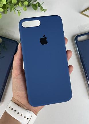 Силиконовый чехол на iphone 7 plus / 8 plus full с закрытым низом синий (20)