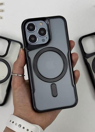 Чехол с magsafe для айфон 14 про макс. case for iphone 14 pro max esthetic черный 3