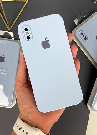 Силіконовий чохол із квадратними бортами на iphone x/xs lilac (5)