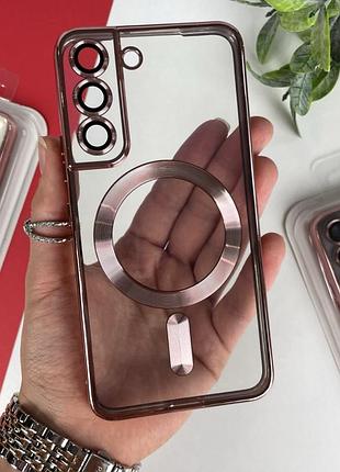 Чехол с magsafe color silicone case with magsafe for samsung s22 розовый