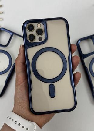 Чохол з magsafe для айфон 12 про макс. case for iphone 12 pro max esthetic синий