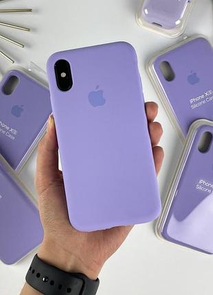 Силиконовый чехол на айфон х (10) с закрытым низом | iphone x / xs лавандовый (39)