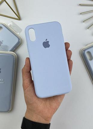Силіконовий чохол на айфон х (10) із закритим низом  ⁇  iphone x/xs lilac cream (5)