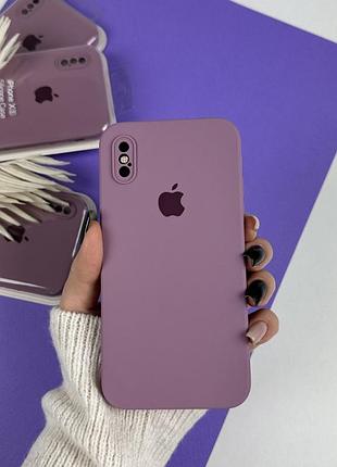 Силіконовий чохол із квадратними бортами на iphone x/xs blueberry (56)