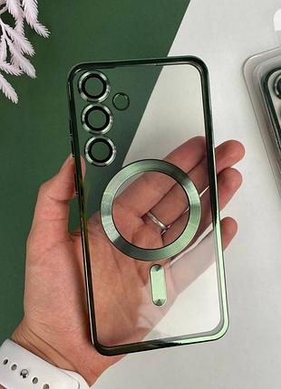 Чехол с magsafe color silicone case with magsafe for samsung s24 plus зеленый