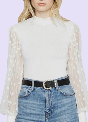 Блуза с прозрачными рукавами