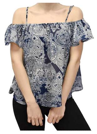 Чудова шифонова блузка з вирізом кармен 💃 10|38