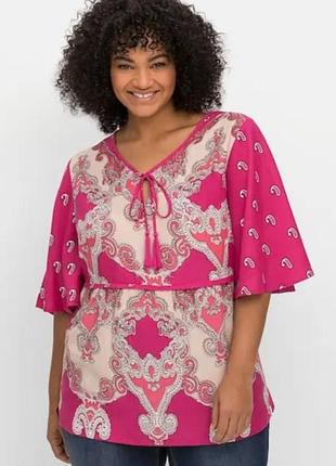 Яскрава жата блуза joe browns  натуральний склад віскоза рожевого кольору розмір 16