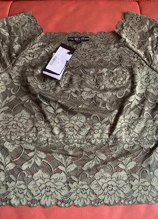Блузка футболка мереживна guess зелена