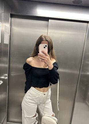 Топ с рукавами вискоза