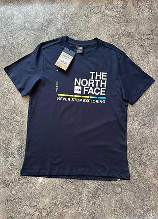 Чоловіча футболка the north face на літо з принтом у чорному кольорі premium якості