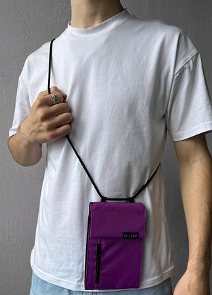 Сумка-гаманець чоловіча, фіолетовий