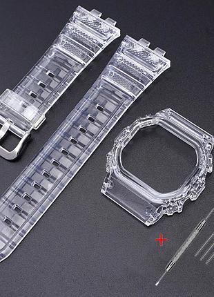 Ремешок + безель (рант) для casio g-shock gmw-b5000 transp si