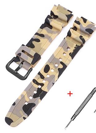 Ремінець для casio g-shock aq-s800/ae-1200 camo beige bk