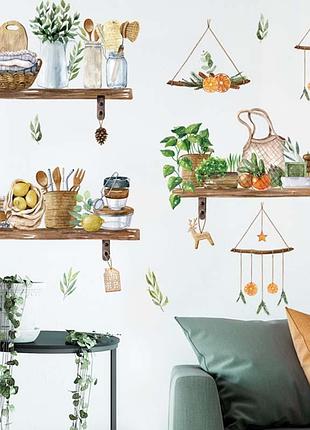 Набор наклеек "утро в деревне" виниловые интерьерная наклейка на кухню на стену 2 полотна по 30х90 см
