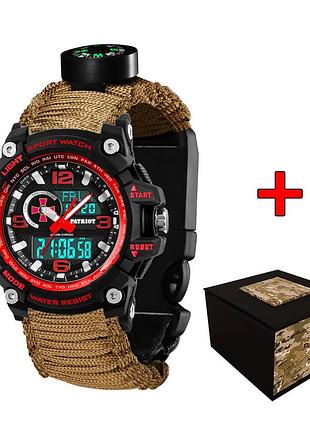 Patriot 012bkrdsu зсу чорні з червоним паракордовий ремінець khaki + коробка
