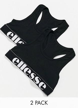 Новый хлопковый топ ellesse оригинал,черный топ с логотипом,браллет,спортивный топ