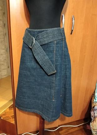Юбка джинсовая с поясом
