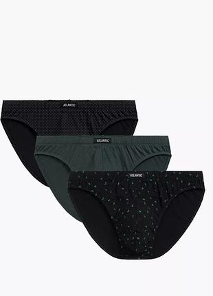Труси бріфи атлантік чоловічі спортивного крою atlantic 3mp‑178 набір 3шт.