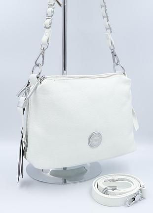 Сумка женская кожаная polina&eiterou c0829 white