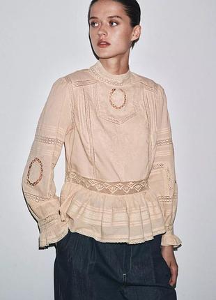 Романтическая рубашка с вышивкой zw collection