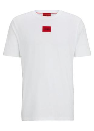 Мужская футболка унисекс hugo boss на лето в белом цвете premium качества