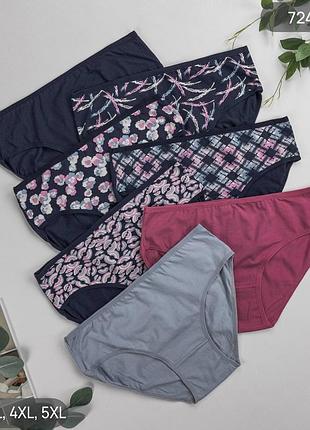Жіночі бавовняні труси сліпи nicoletta батал, комплект (7 шт.) розміри: 2xl, 4xl
