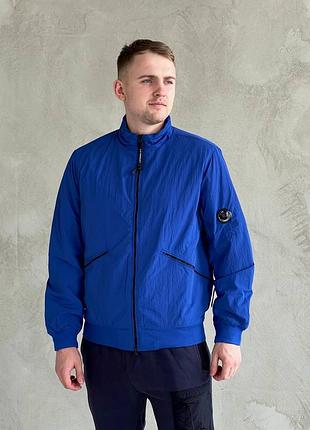 Мужской бомбер cp company на лето в синем цвете premium качества