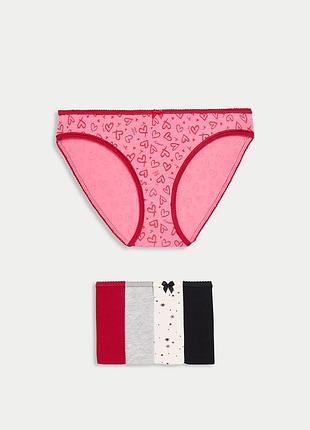 Набор женских трусов 5 штук marks & spencer р-р 10, 12, 14 бикини хлопок трусы