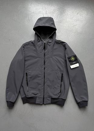 Мужская куртка stone island лето в сером цвете premium качества