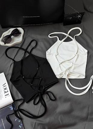 Жіночий топ корсет з шнурівкою на спині