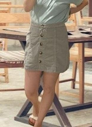 Вельветовая юбка трапеция на пуговицах