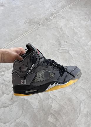 Хайпові рідкісні кросівки nike air jordan 5 off white рефлективні в потертому стилі