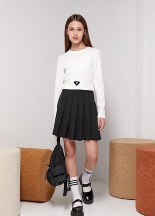 Чорна спідниця теніска для дівчинки, р.110-146