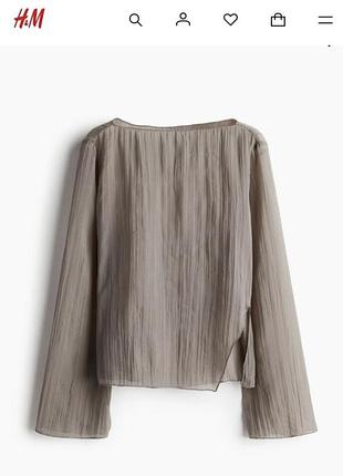 H&amp;m напівпрозора кофта топ кольору моко блуза з довгим рукавом h&amp;m p.xs