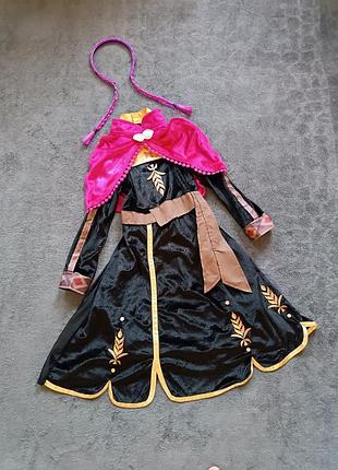 Карнавальное платье анны из м/ф "холодное ледяное сердце" на 5-6 лет рост 110-116 см