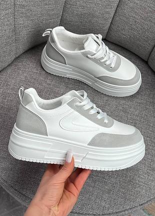 Кеды на платформе с леопардовым принтом