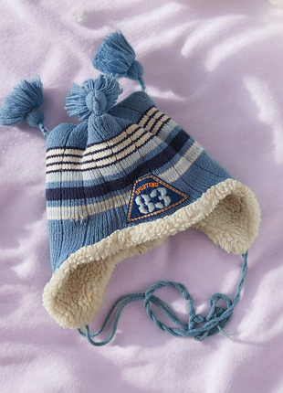 Дитяча зимова шапка для малечі 12-24місяців