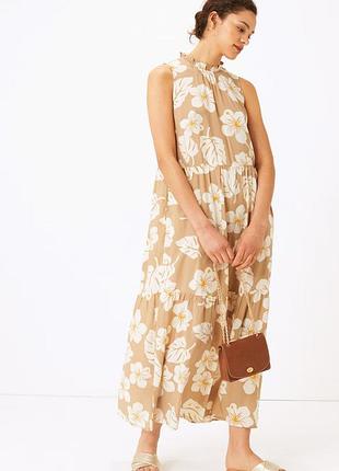 Легка міді сукня з віскози m&s 14 розміру