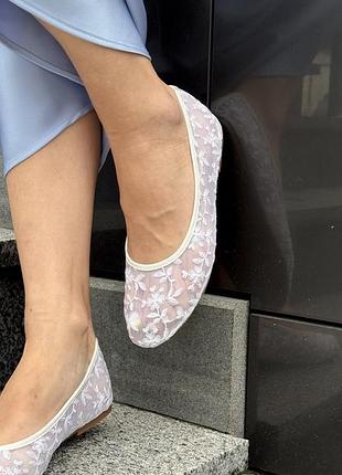 Балетки женские, белые