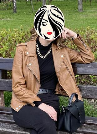 Косуха натуральна шкіра шкіряна куртка mango