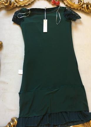 Платье италии зелёное бутылочного цвета8 фото